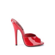 Červený pantofle 15 cm DOMINA-101 fetiš pantofle na podpatku