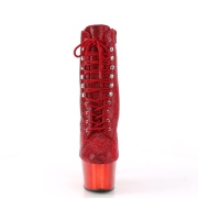 Červený strass kamen 18 cm ADORE-1020CHRS pleaser kozačky na podpatku