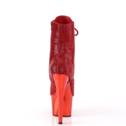 Červený strass kamen 18 cm ADORE-1020CHRS pleaser kozačky na podpatku