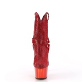 Červený strass kamen 18 cm ADORE-1029CHRS pleaser kozačky western cowboy