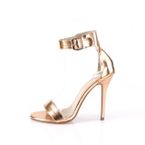 zlato růžový 13 cm Pleaser AMUSE-10 dámské sandály na podpatku