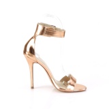 zlato růžový 13 cm Pleaser AMUSE-10 sandály na vysokém podpatku
